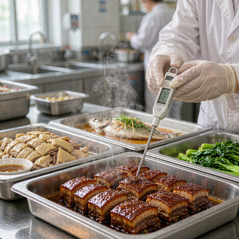 食材测温验收实拍